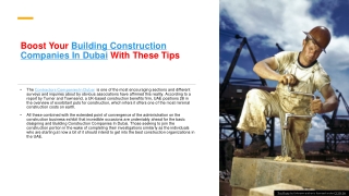 Boost Your Building Construction Companies In Dubai With These Tips