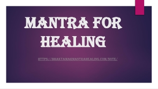 Mantra for healing