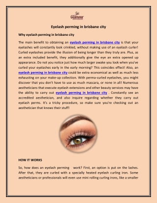 Looking for   The Best  Eyelash Perming in Brisbane city