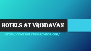 Hotels at Vrindavan