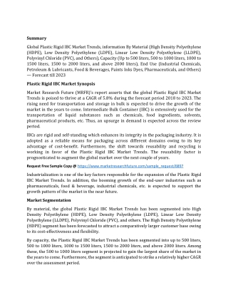 Plastic Rigid IBC Market Trends