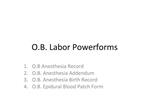 O.B. Labor Powerforms