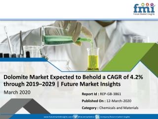 Dolomite Market Expected to Witness a CAGR of 4.2% through 2019–2029 | FMI Reports