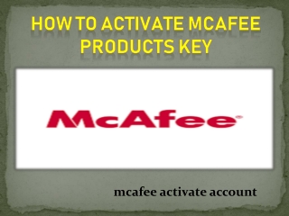 How to Activate McAfee Products key
