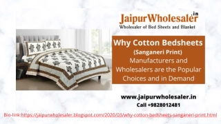 Why Cotton Bedsheets Sanganeri Print Manufacturers and Wholesalers are the Popular Choices and in Demand