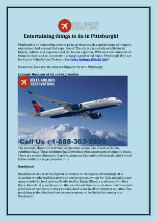 Entertaining things to do in Pittsburgh!