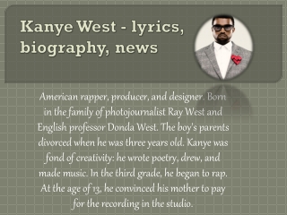 Kanye West - lyrics, biography, news
