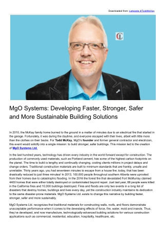 MgO Systems | Developing More Sustainable Building Solutions