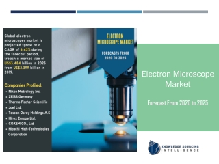 Electron Microscope Market  to be Worth US$3.484 billion by 2025