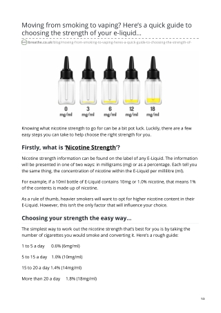 Here’s a quick guide to choosing the strength of your e-liquid