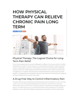 HOW PHYSICAL THERAPY CAN RELIEVE CHRONIC PAIN LONG TERM