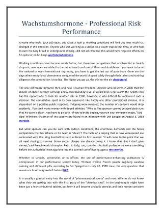 Wachstumshormone - Professional Risk Performance