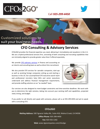 CFO Consulting & Advisory Services