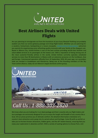 Best Airlines Deals with United Flights