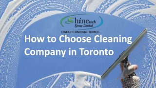 How to Choose Cleaning Company in Toronto