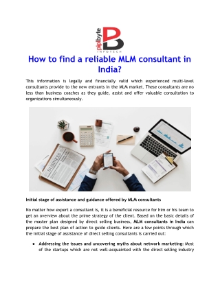How to find a reliable MLM consultant in India