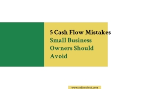 5 Cash Flow Mistakes Small Business Owners Should Avoid
