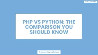 PHP Vs Python: The Comparison You Should Know