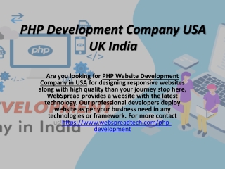 PHP Development Company USA | UK | INDIA