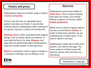 Poetry and prose
