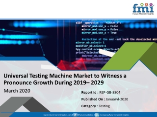 Universal Testing Machine Market Detailed Analytical Overview by 2029