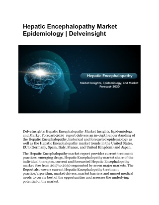 Hepatic Encephalopathy Market Epidemiology