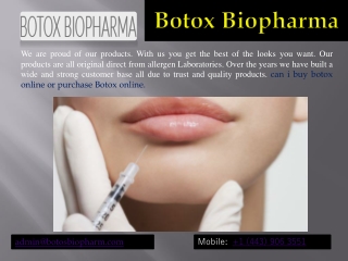 Buy botox online allergan/ Botos Biopharma Store