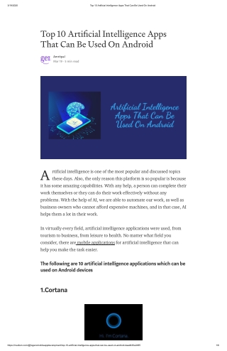 Top 10 Artificial Intelligence Apps That Can Be Used On Android