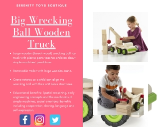 Serenity Toys Boutique: Big Wrecking Ball Wooden Truck