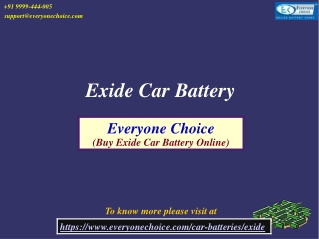 Buy Exide Car Battery Online