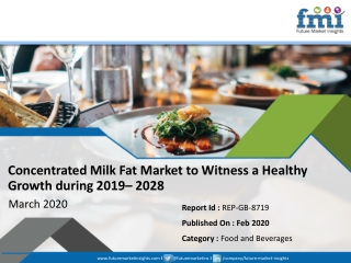 Concentrated Milk Fat Market Detailed Analytical Overview by 2028