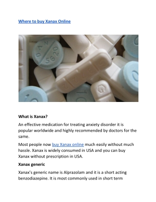 Where to buy Xanax Online | Heathrxtoday
