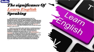 The significance Of Learn English Speaking