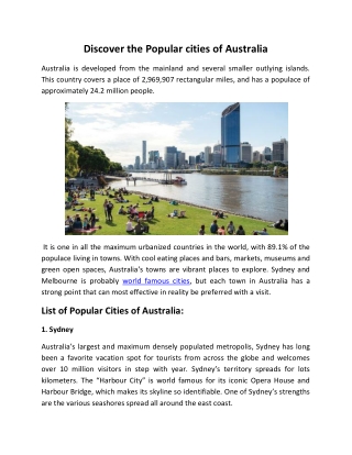 Popular cities of Australia