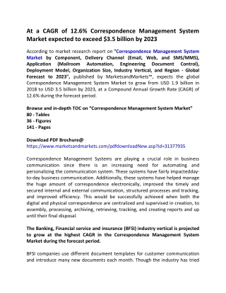 At a CAGR of 12.6% Correspondence Management System Market expected to exceed $3.5 billion by 2023