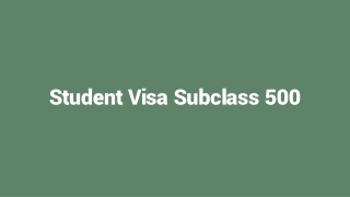 Student Visa 500