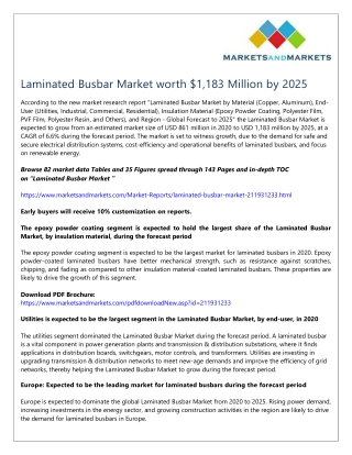 Laminated busbar market worth $1,183 million by 2025