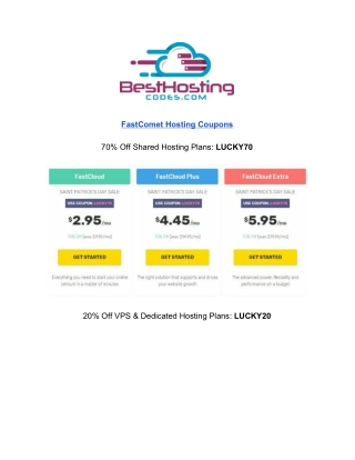 FastComet Promo Codes