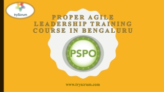 Proper Agile Leadership Training Course in Bengaluru