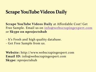 Scrape YouTube Videos Daily