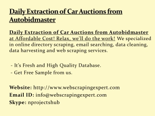 Daily Extraction of Car Auctions from Autobidmaster