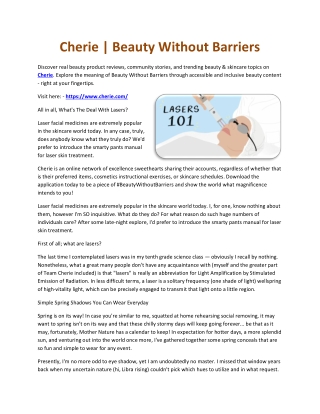 Cherie | Beauty Without Barriers