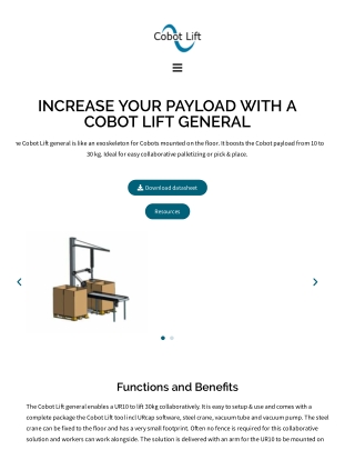 INCREASE YOUR PAYLOAD WITH A COBOT LIFT GENERAL