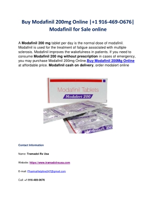 Buy Modafinil 200mg Online | 1 916-469-O676| Modafinil for Sale online