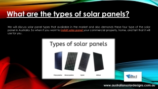 What are the types of solar panels?