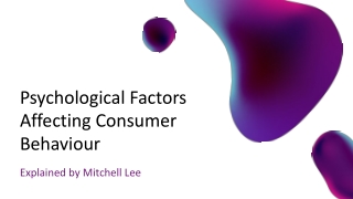 Psychological Factors Influencing Consumer Behaviour