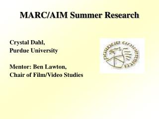 MARC/AIM Summer Research
