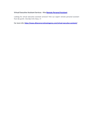 Virtual Executive Assistant Services - Hire Remote Personal Assistant