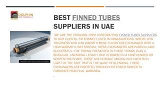 Best finned tubes suppliers in UAE