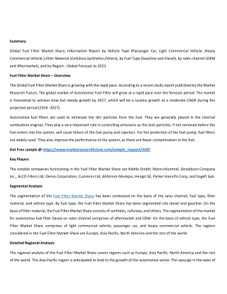 Fuel Filter Market Share